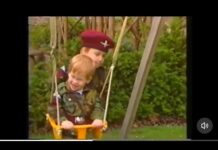Prince William giving his mother a scare while playing on the equipment. This was 38 years ago where Princess of Wales and her children playing at their Highgrove Estate home. 18 July 1986