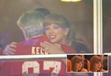 Breaking News: Taylor Swift Stuns Fans as She’s Spotted at the Chiefs vs. Lions Game to Cheer on Her Fiancé Travis Kelce — Wild Video Shows the Moment She Entered the Stadium, Received a Standing Ovation from Caitlin and the Kelce Family